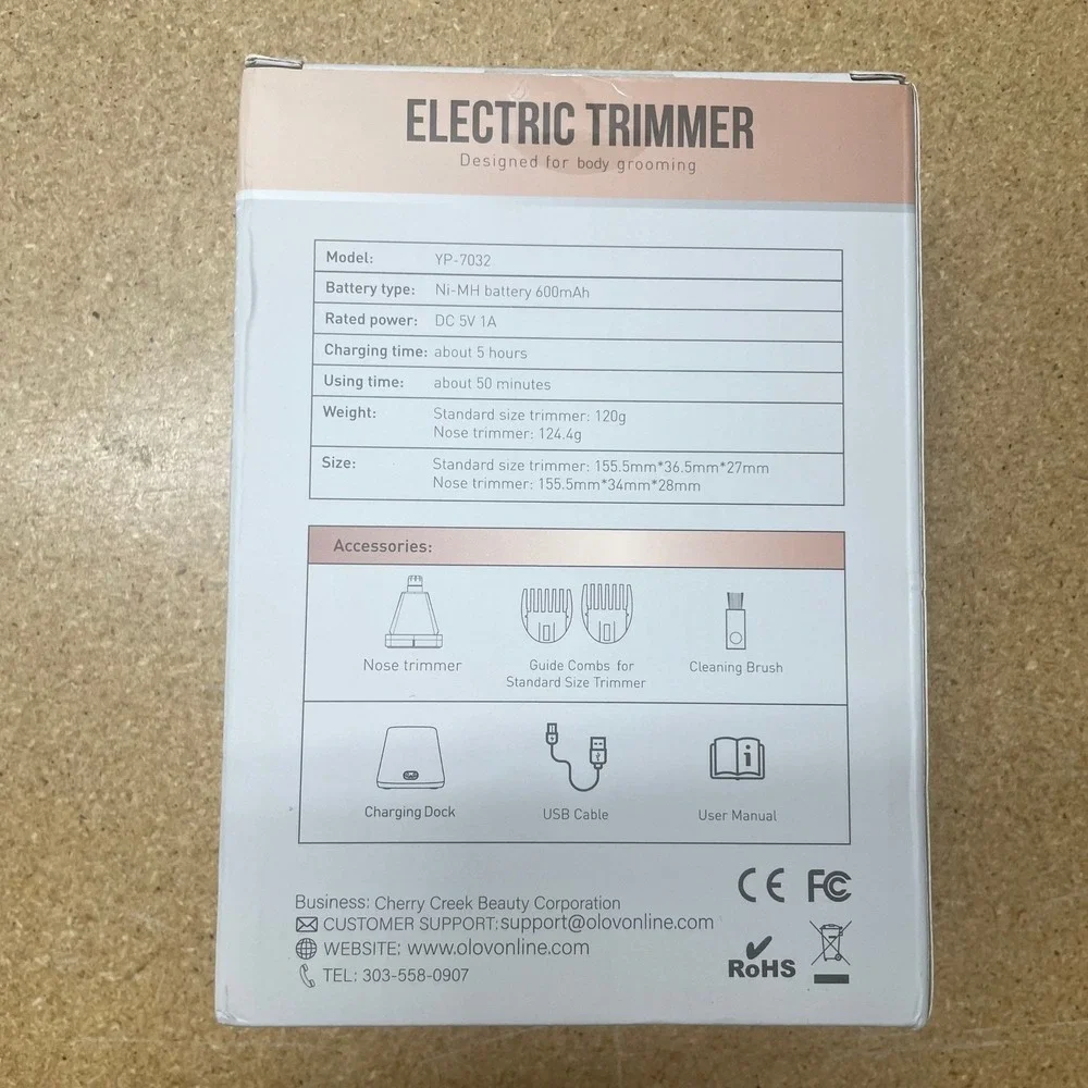 OLOV YP7032 Electric Trimmer Body Grooming USB Charging Dock Waterproof